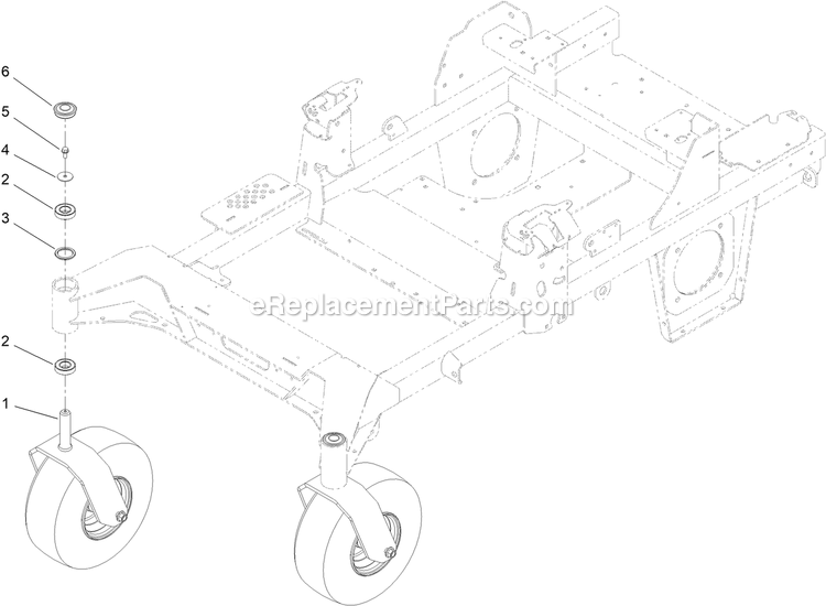 Toro 74055 (411425785-999999999) 60in Z Master 4000 Caster Wheel Assembly Diagram