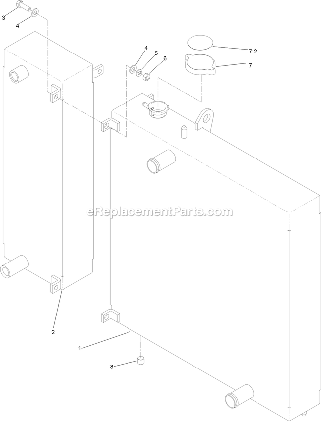 Toro 74072 (400000000-403226743) Z Master Professional 7500-D , With 72in Turbo Force Side Discharge Mower Cooling Assembly 2 Diagram