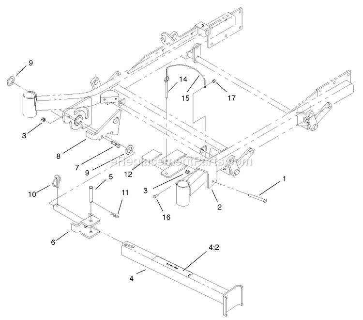 Toro 74214 (230000001-230006000)(2003) Z287l Z Master, With 72-Inch Sfs Side Discharge Mower Z-Stand Assembly Diagram