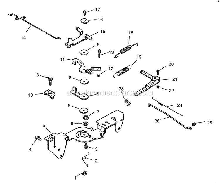 Toro 74225 (210002101-210999999)(2001) Z253 Z Master, With 62-Inch Sfs Side Discharge Mower Engine Control Assembly Diagram