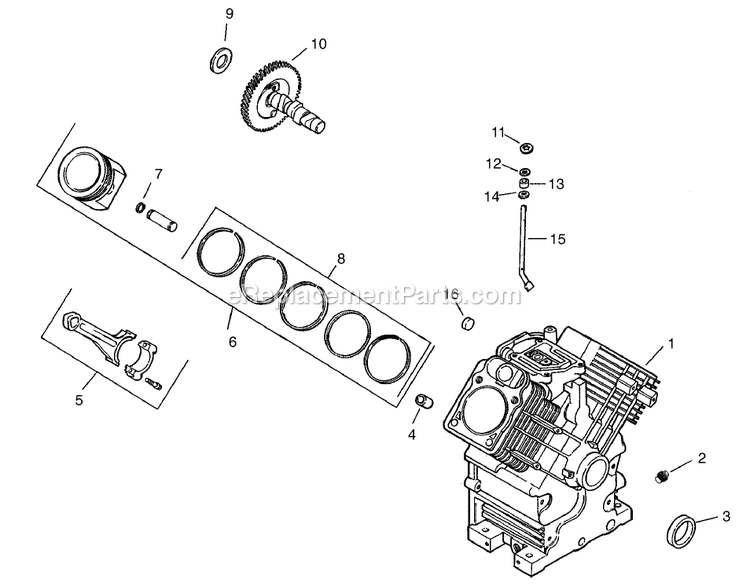 Toro 74225 (210002101-210999999)(2001) Z253 Z Master, With 62-Inch Sfs Side Discharge Mower Crankcase Assembly Diagram