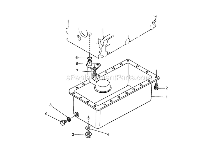 Toro 74266 (270000001-270000300)(2007) Z595-D Z Master, With 52in Turbo Force Side Discharge Mower Oil Pan Assembly Diagram