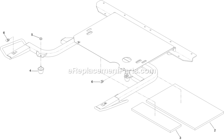 Toro 74310 (316000001-316999999)(2016) Z Master 8000 Series , With 42in Direct-Collect Cutting Unit Riding Mower Hopper Frame Assembly Diagram