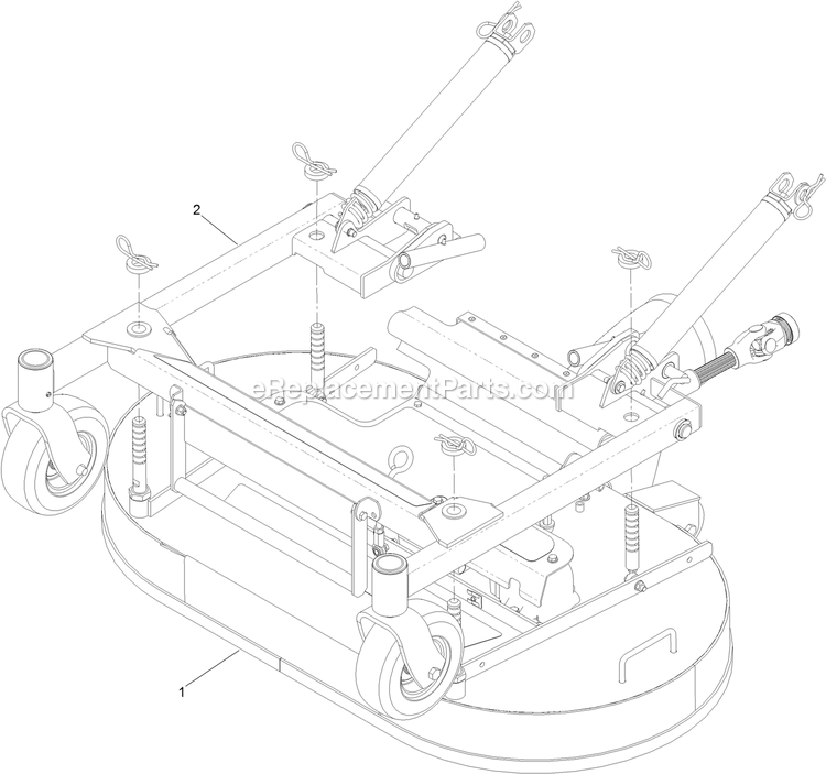 Toro 74310 (316000001-316999999)(2016) Z Master 8000 Series , With 42in Direct-Collect Cutting Unit Riding Mower Deck Mounting Assembly Diagram