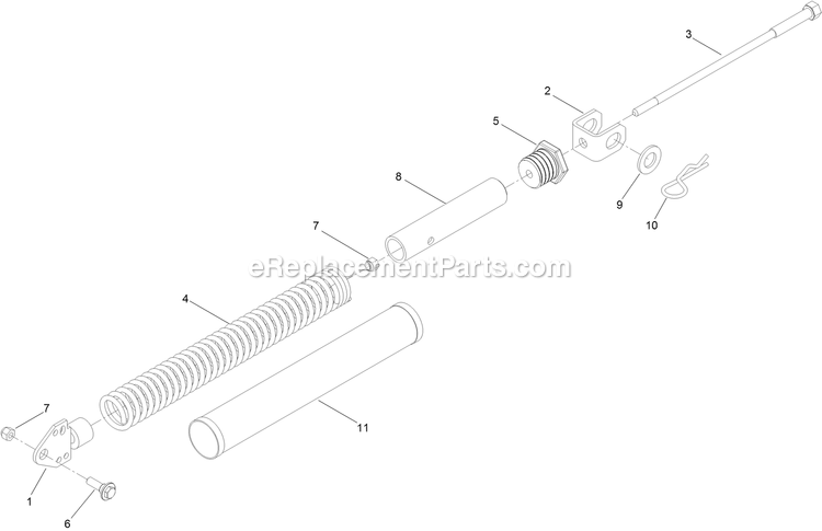 Toro 74312 (402080000-403226947) Z Master 8000 Series , With 48in Cutting Unit Riding Mower Lift Assist Spring Assembly Diagram