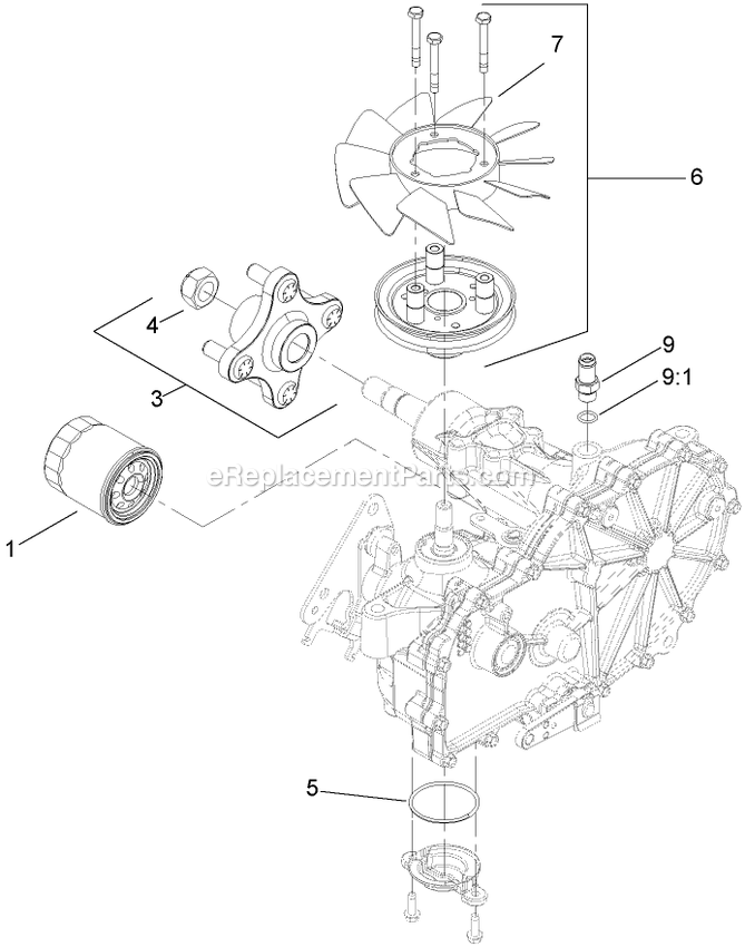 Toro 74408TE (280000001-280999999)(2008) Z300 Z Master, With 86cm 7-Gauge Side Discharge Mower Rh Transmission Assembly Diagram