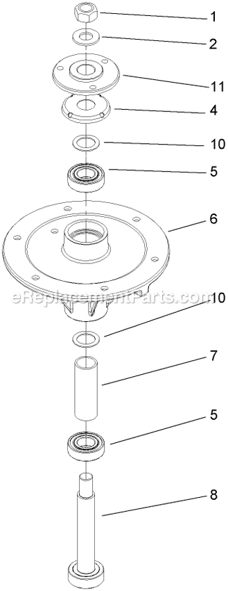 Toro 74408TE (280000001-280999999)(2008) Z300 Z Master, With 86cm 7-Gauge Side Discharge Mower Spindle Assembly Diagram