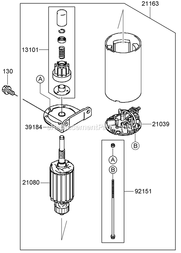 Toro 74408TE (280000001-280999999)(2008) Z300 Z Master, With 86cm 7-Gauge Side Discharge Mower Starter Assembly Diagram