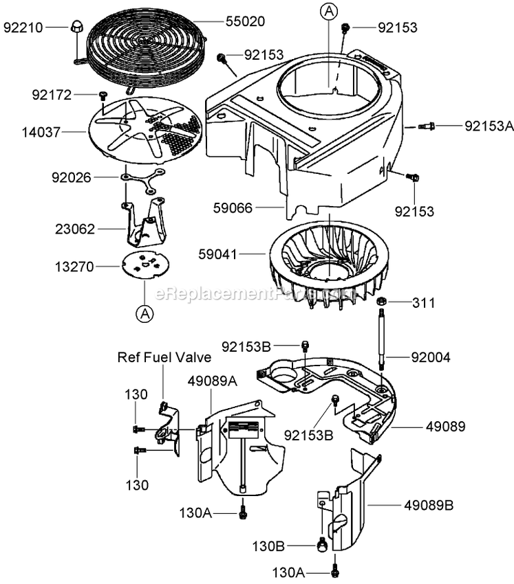 Toro 74408TE (280000001-280999999)(2008) Z300 Z Master, With 86cm 7-Gauge Side Discharge Mower Cooling Equipment Assembly Diagram