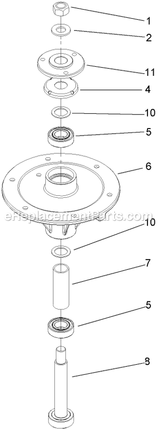 Toro 74409TE (270000001-270000700)(2007) Z340 Z Master, With 102cm 7-Gauge Side Discharge Mower Spindle Assembly Diagram