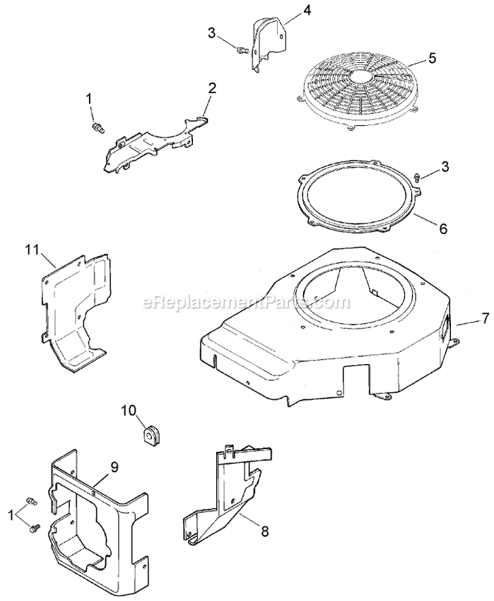 Toro 74412 (250000001-250005000)(2005) Z400 Z Master, With 48in 7-Gauge Side Discharge Mower Blower Housing And Baffles Assembly Diagram