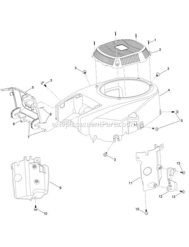 Toro 74451 (402100000-403350823) 52in Titan Hd 1500 Blower Housing Assembly Diagram