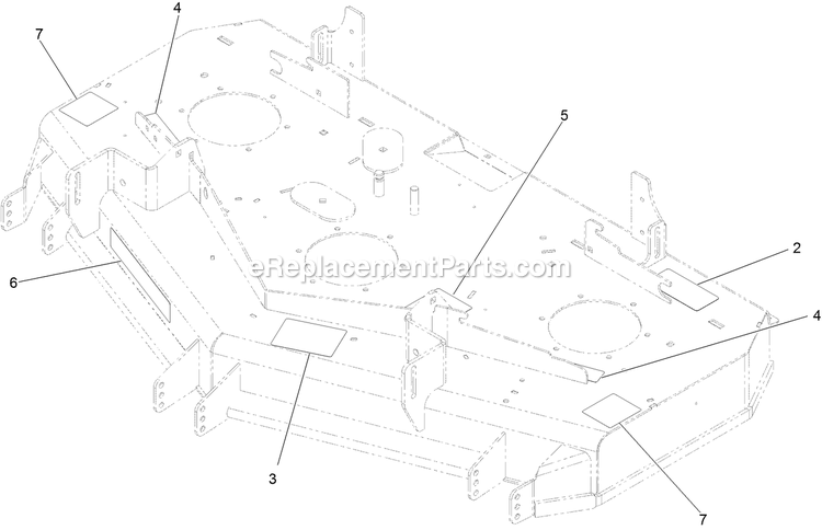 Toro 74456TE (400000000-410019999) 2000 Series Hdx Rd 122cm Riding Mower Deck Decal Assembly Diagram