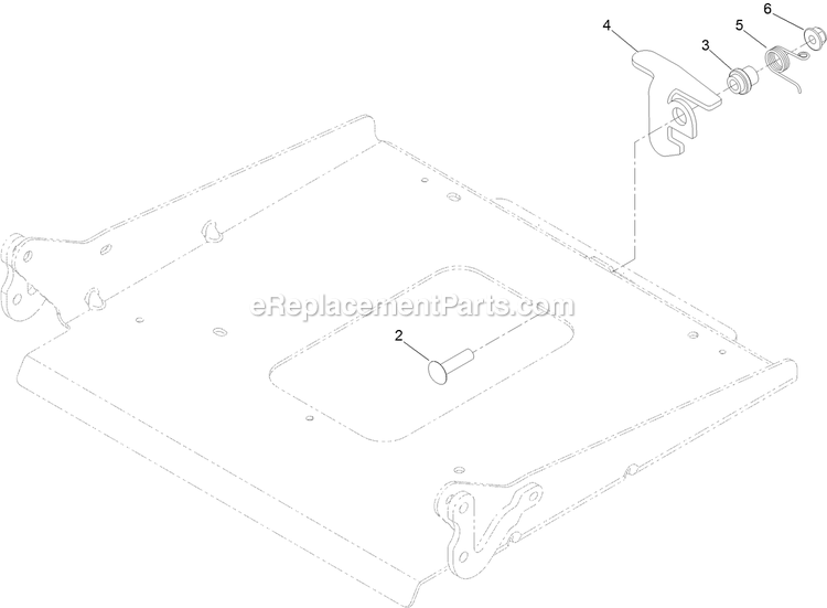 Toro 74470 (402100000-403351043) 48in Titan Hd 2500 Seat Pan And Latch Assembly Diagram