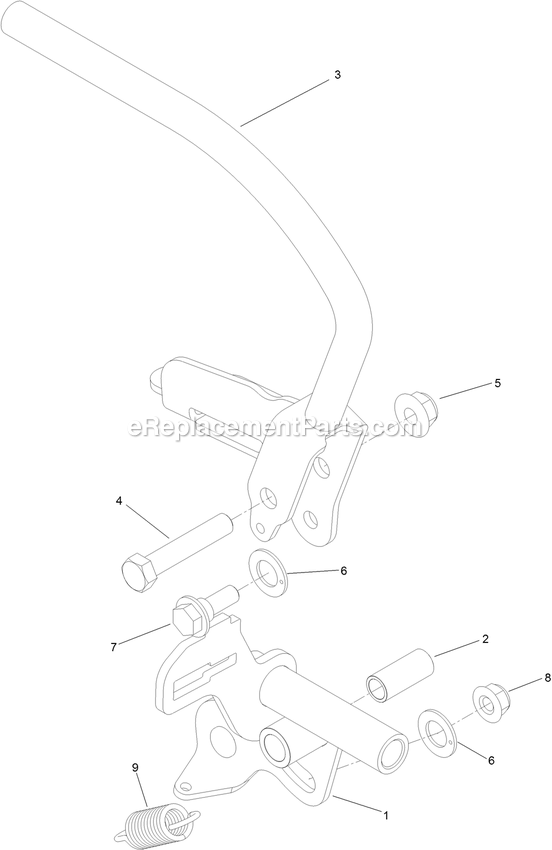 Toro 74504 (400000000-403253230) With 48in Turbo Force Cutting Unit GrandStand Mower Control Handle Assembly 2 Diagram