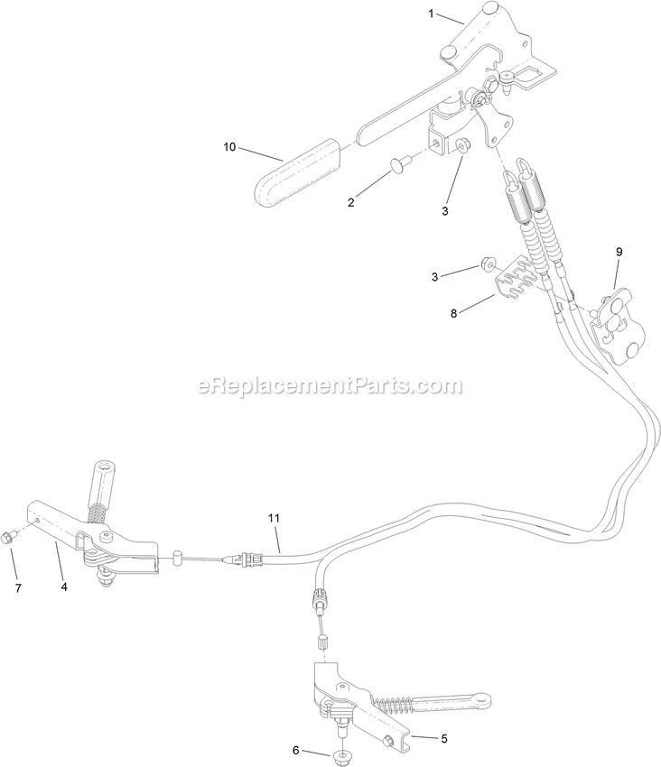 Toro 74518 (403260000-404314199) With 48in Turbo Force Cutting Unit GrandStand Mower Parking Brake Assembly Diagram