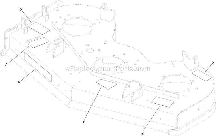 Toro 74518 (403260000-404314199) With 48in Turbo Force Cutting Unit GrandStand Mower Deck Decal Assembly Diagram