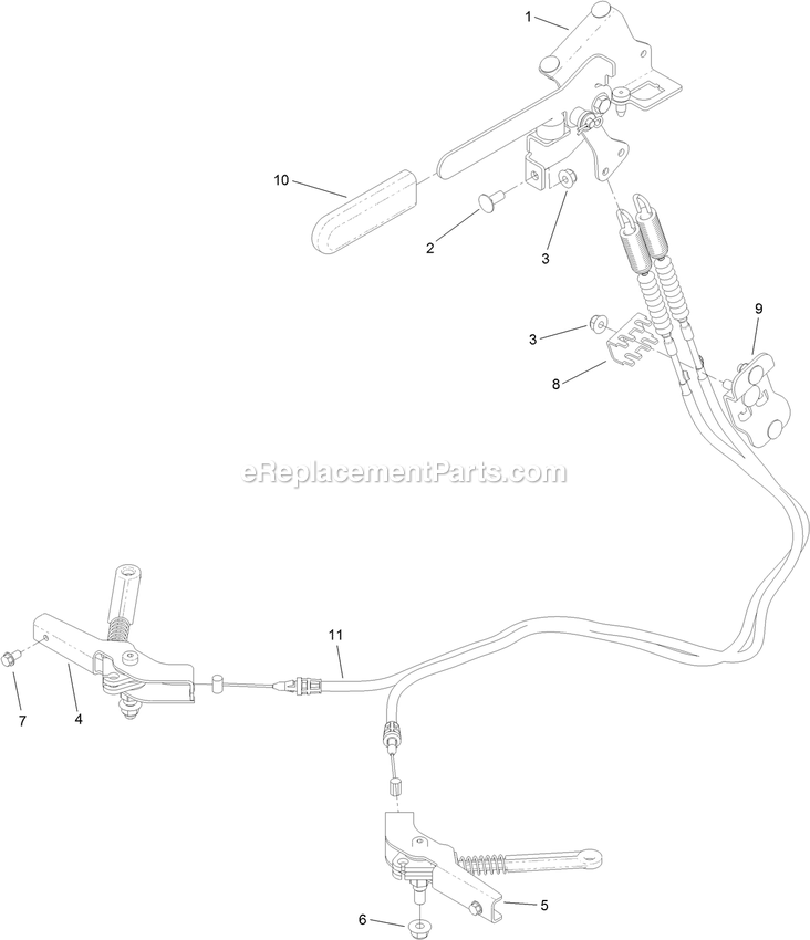 Toro 74523 (400000000-403294043) With 60in Turbo Force Cutting Unit GrandStand Multi Force Mower Parking Brake Assembly Diagram