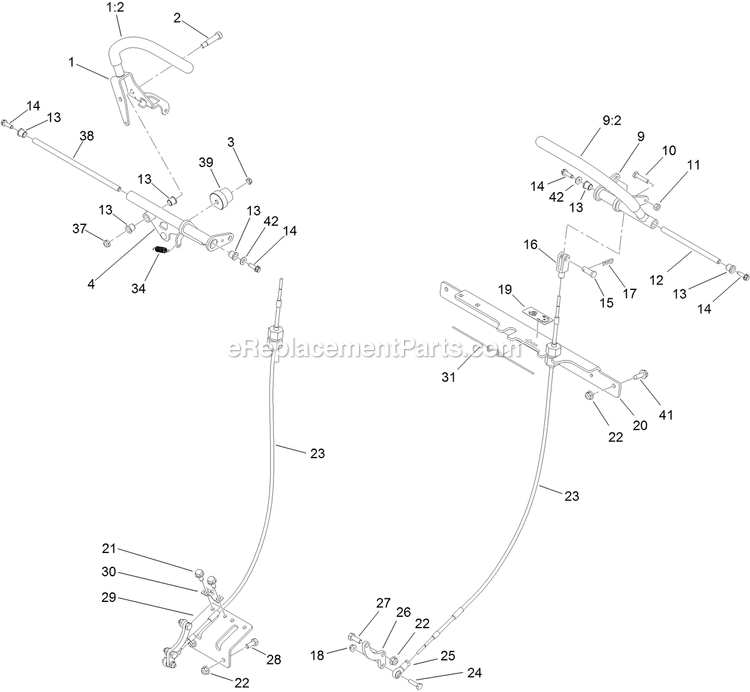 Toro 74534TE (316000001-316999999)(2016) With 91cm Turbo Force Cutting Unit GrandStand Mower Motion Control Assembly Diagram