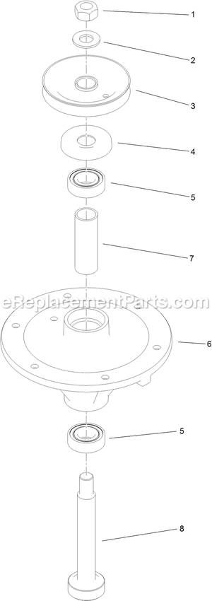 Toro 74536TE (404600000-999999999) With 102cm Turbo Force Cutting Unit GrandStand Mower Spindle Assembly 2 Diagram
