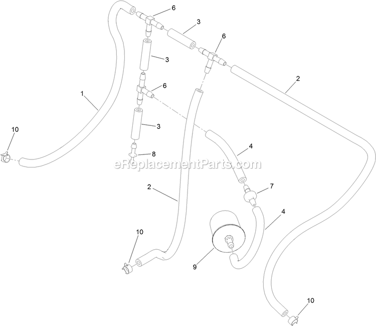 Toro 74549 (313001001-313999999)(2013) With 52in Turbo Force Cutting Unit GrandStand Mower Vent Hose Assembly Diagram