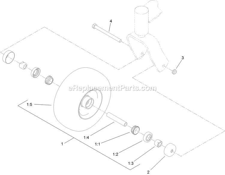 Toro 74568TE (313000001-313999999)(2013) With 122cm Turbo Force Cutting Unit GrandStand Mower Wheel And Bearing Assembly Diagram