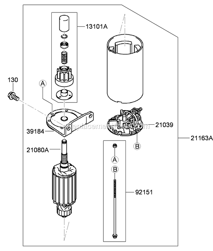 Toro 74569 (290000001-290000206)(2009) With 52in Turbo Force Cutting Unit GrandStand Mower Starter Assembly Diagram