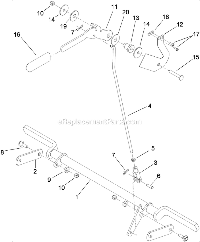 Toro 74569 (290003001-290999999)(2009) With 52in Turbo Force Cutting Unit GrandStand Mower Parking Brake Assembly Diagram