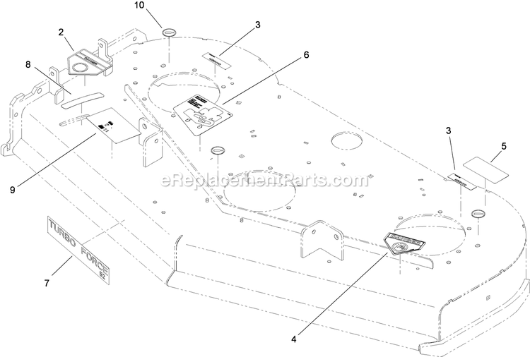 Toro 74569 (290003001-290999999)(2009) With 52in Turbo Force Cutting Unit GrandStand Mower Deck Assembly 1 Diagram