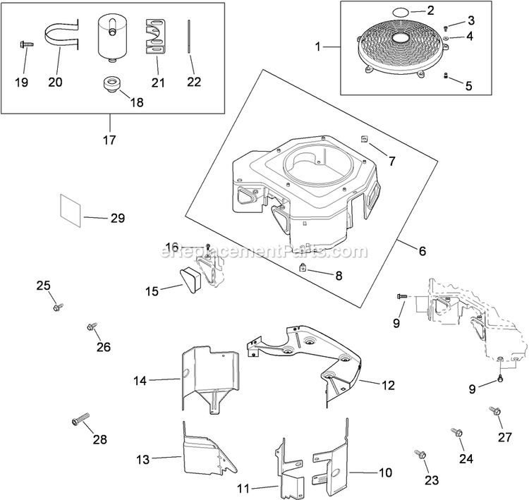 Toro 74901 (290000001-290999999)(2009) Z Master G3 Riding Mower, With 48in Turbo Force Side Discharge Mower Blower Housing Assembly Diagram