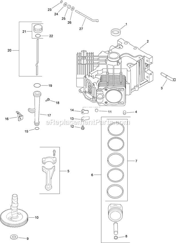 Toro 74901 (290000001-290999999)(2009) Z Master G3 Riding Mower, With 48in Turbo Force Side Discharge Mower Crankcase Assembly Diagram
