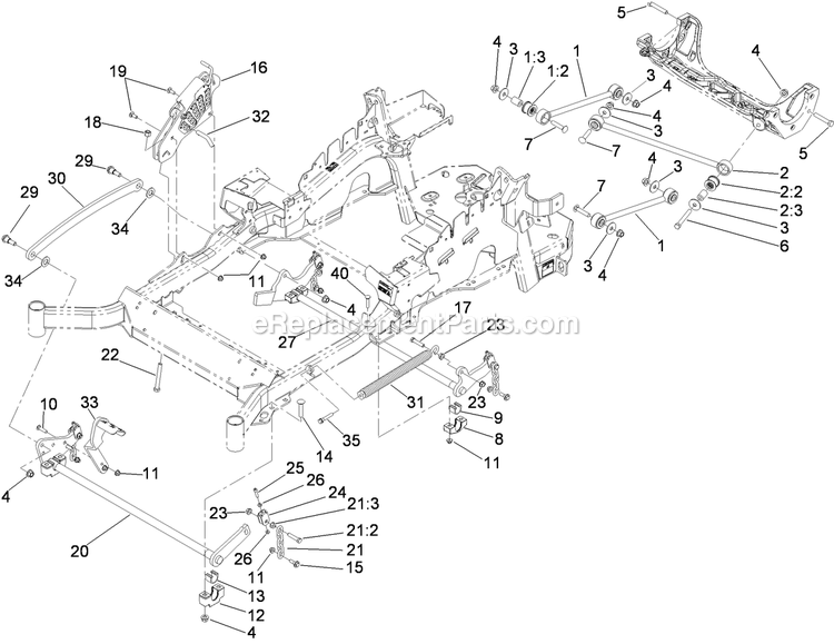 Toro 74915 (310000001-310999999)(2010) Z Master G3 Riding Mower, With 60in Turbo Force Side Discharge Mower Deck Lift Assembly Diagram