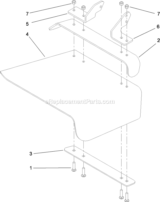 Toro 74923 (290000001-290999999)(2009) Z Master G3 Riding Mower, With 52in Turbo Force Side Discharge Mower Rubber Deflector Assembly Diagram