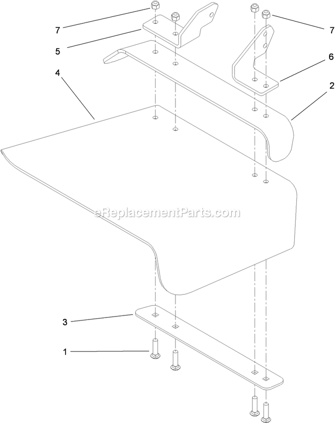 Toro 74925TE (310000001-310999999)(2010) Z Master G3 Riding Mower, With 152cm Turbo Force Side Discharge Mower Rubber Deflector Assembly Diagram