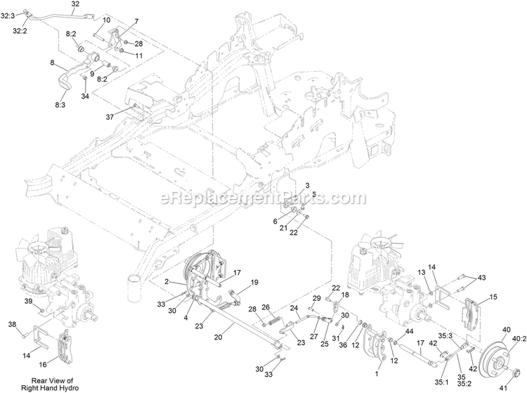 Toro 74925TE (404320000-999999999) Z Master Professional 6000 , With 152cm Turbo Force Side Discharge Mower Park Brake Assembly Diagram