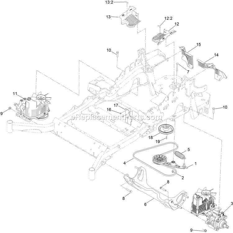 Toro 74946 (403226808-999999999) Z Master Professional 6000 , With 60in Turbo Force Side Discharge Mower Hydraulic Drive Assembly Diagram