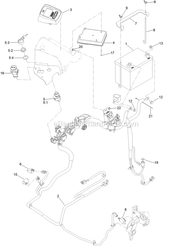 Toro 74946 (403226808-999999999) Z Master Professional 6000 , With 60in Turbo Force Side Discharge Mower Electrical Assembly Diagram