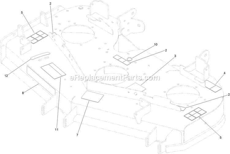 Toro 74952 (316000001-316999999)(2016) Z Master 3000 , With 48in Turbo Force Side Discharge Mower Deck Decal Assembly Diagram