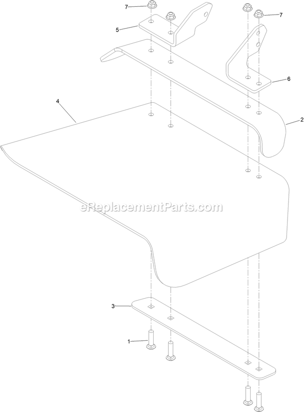 Toro 74991 (315000001-315999999)(2015) Z Master Professional 5000 , With 60in Turbo Force Side Discharge Mower Rubber Deflector Assembly Diagram