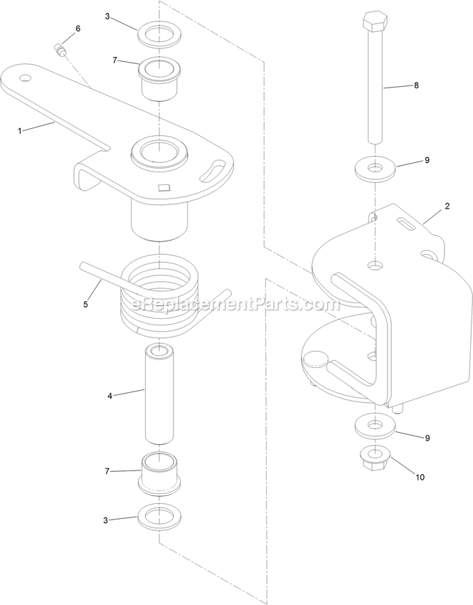 Toro 79505 (400000000-402884999) With 52in Turbo Force Cutting Unit GrandStand Mower Idler Torsion Assembly Diagram