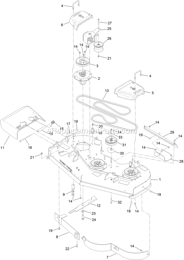 Toro 79505 (400000000-402884999) With 52in Turbo Force Cutting Unit GrandStand Mower Deck Assembly Diagram