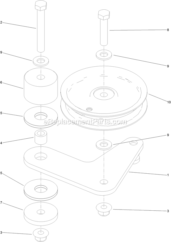 Toro 79534 (400000000-403259999) With 36in Turbo Force Cutting Unit GrandStand Mower Pump Idler Assembly Diagram