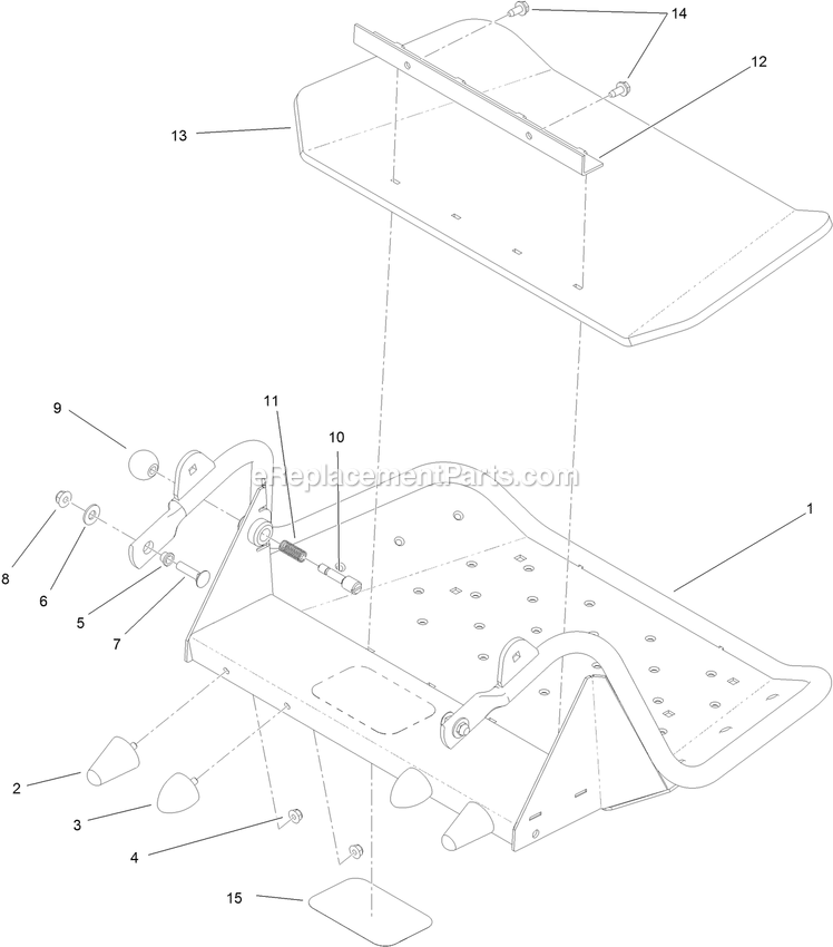 Toro 79548 (314000001-314999999)(2014) With 48in Turbo Force Cutting Unit GrandStand Mower Platform Assembly Diagram