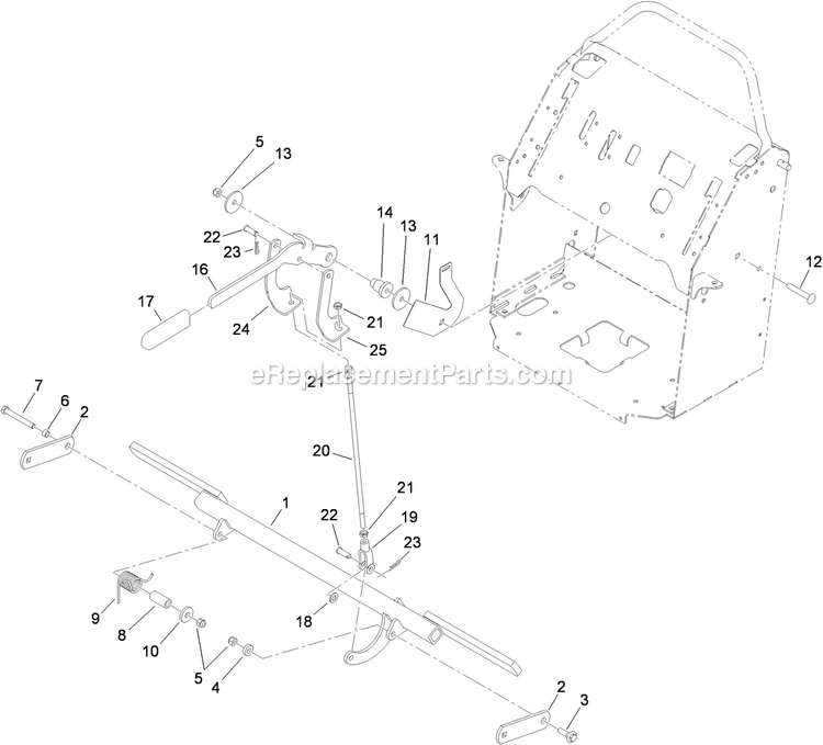 Toro 79551 (310000001-310999999)(2010) With 60in Turbo Force Cutting Unit GrandStand Mower Parking Brake Assembly Diagram