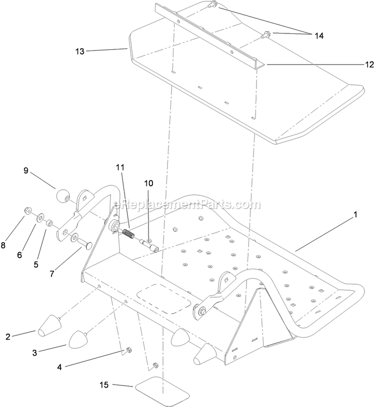 Toro 79551 (310000001-310999999)(2010) With 60in Turbo Force Cutting Unit GrandStand Mower Platform Assembly 1 Diagram