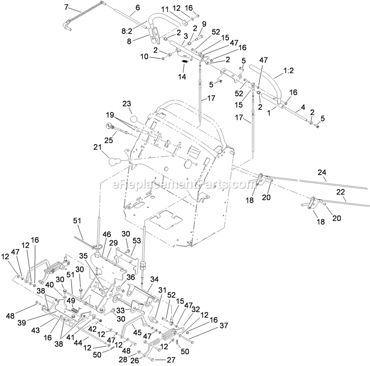 Toro 79551 (310000001-310999999)(2010) With 60in Turbo Force Cutting Unit GrandStand Mower Control Assembly Diagram