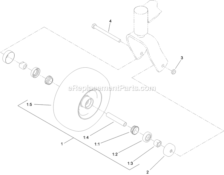 Toro 79551 (310000001-310999999)(2010) With 60in Turbo Force Cutting Unit GrandStand Mower Wheel And Bearing Assembly Diagram