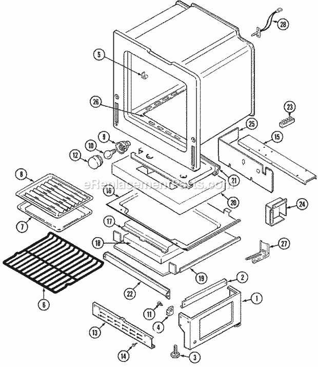 Admiral A3438SRA Freestanding, Gas Admiral Cooking Oven / Base Diagram