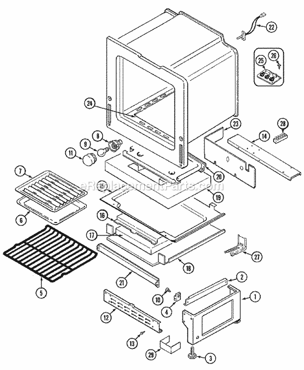 Admiral A6498XRS Freestanding, Gas Admiral Cooking Oven / Base Diagram