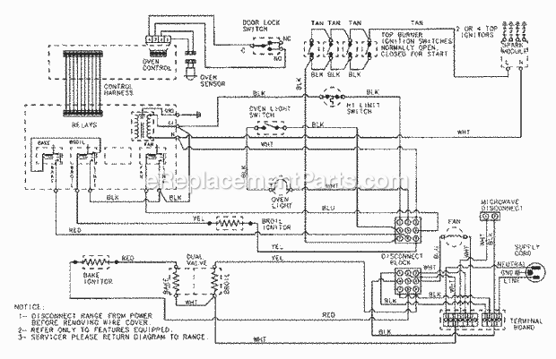 Admiral A6498XRS Freestanding, Gas Admiral Cooking Wiring Information Diagram